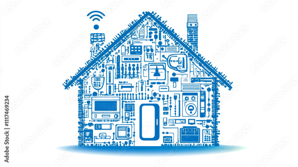 Poster home automation system concept.smart home control.internet of things technology of home automation s