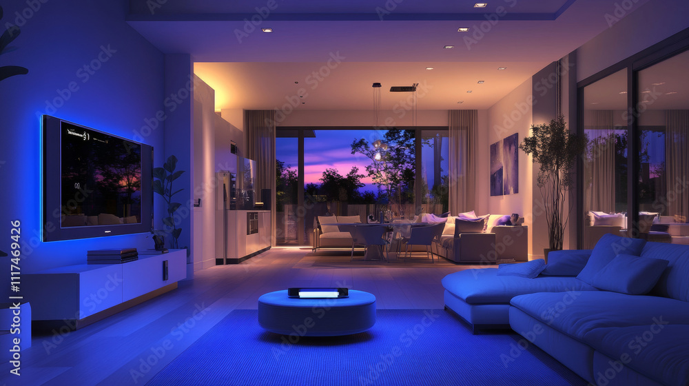 Poster home automation system. smart home control concept.internet of things technology of home automation 