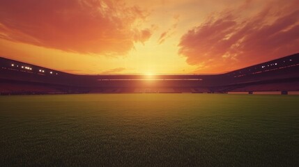 Obraz premium Sunset Stadium Football Field