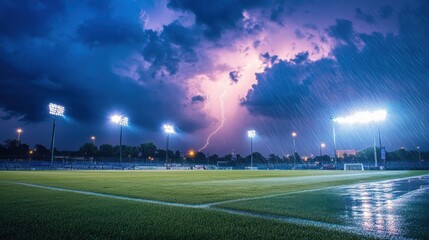 Stormy Night Soccer Field