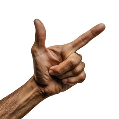 Hand Pointing Up right Isolated on White and Transparent Background. Direction and Indication Concept. Generative AI