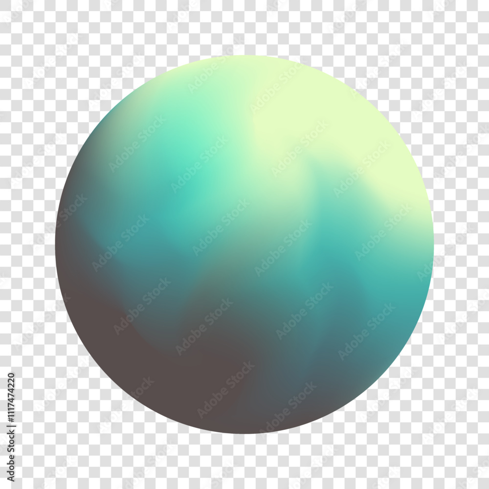 Aufkleber Blurred color round shape isolated on transparent background. Mesh orb for creative graphic design. Mixed color gradients. Vector illustration.