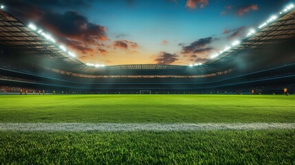 Empty Stadium at Sunset