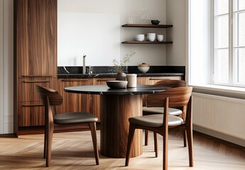 Modern and minimalist living room design featuring a comfortable and youthful vibe, with a brown color scheme and stylish interior furniture, creating a cozy and contemporary space perfect for relaxat