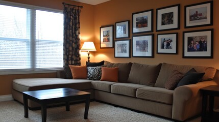 Custom Framed Family Photos on Gallery Wall