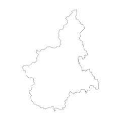 Piedmont blank outline map