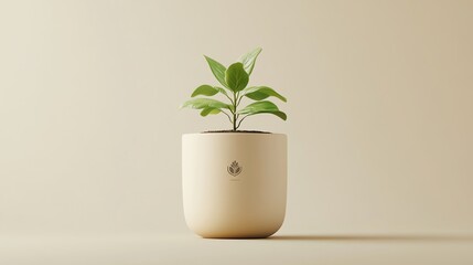 Mini garden pot product mockup with a unique logo or design
