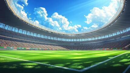  Anime Stadium Background, Soccer Field