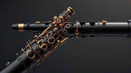 Naklejka premium Black Clarinet Detail