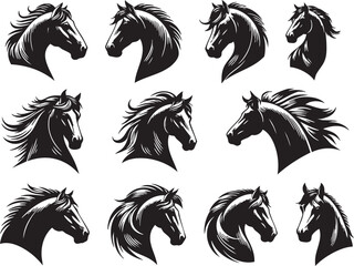 Abstract Equine Silhouette Design