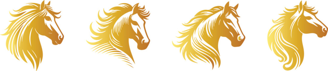 Luxury Golden Horse Illustration