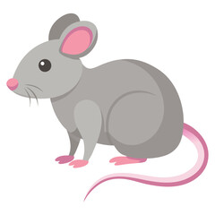 Adorable Gray Mouse Illustration: Minimalistic Animal Art