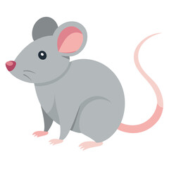 Adorable Gray Mouse Illustration: Minimalistic Animal Art