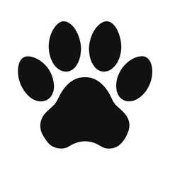 Simple Black Animal Paw Print Icon for Versatile Use