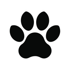 Simple Black Animal Paw Print Icon for Versatile Use"