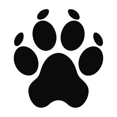 Simple Black Animal Paw Print Icon for Versatile Use