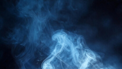 Obraz premium Enchanting Blue Smoke Patterns - Abstract Foggy Background