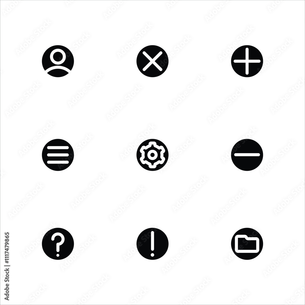 Poster minimalist black icons set. outline isolated user interface elements. editable stroke. vector