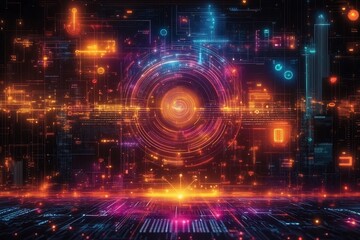 Predictive analytics marketing depicted in an abstract design showcasing how artificial intelligence forecasts campaign success audience engagement and market trends