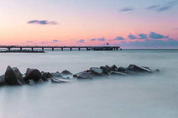 sunset on the pier