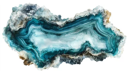 Papier peint photo Stunning Turquoise Marble Art Print - A Captivating Abstract Design
