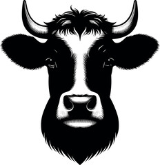 Cow Silhouette - Black Vector Cricut Design for T-Shirt Printing