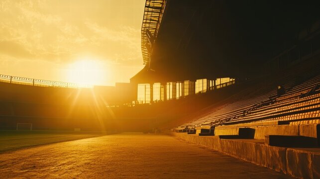 Golden Hour Stadium Sunset