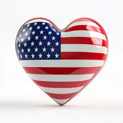 Fototapeta premium american flag heart 3D
