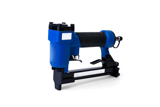 Pneumatic stapler isolated on white background.