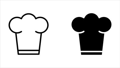Chef hat icon. Restaurant sign and symbol on white background