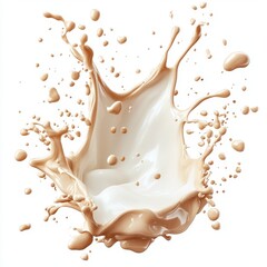 Whimsical Milk Froth Splash in Animated Frothy Motion
