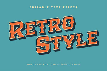 Editable text effect - 3D vintage and retro theme style