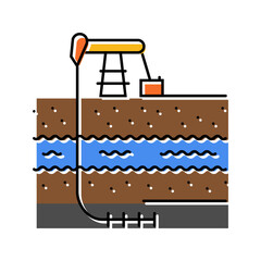 hydraulic fracturing oil industry color icon vector. hydraulic fracturing oil industry sign. isolated symbol illustration