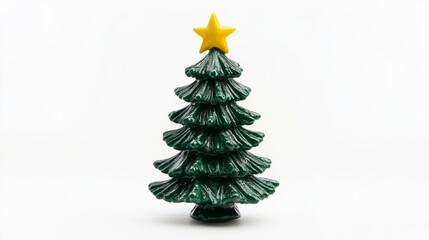Fototapeta premium Exquisite Miniature Christmas Tree with a Golden Star