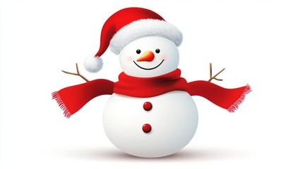 Fototapeta premium Cheerful Snowman Illustration - Festive Winter Design