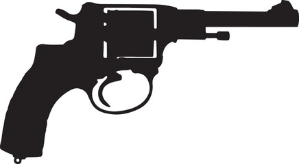 Vector Silhouette Collection: Clean and Bold Designs Set of isolated vintage personal firearms of XX century on white