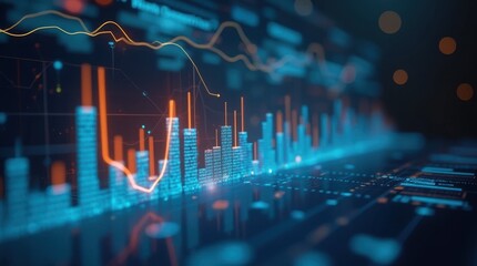 Digital Marketing Concept with Graphs and Data Charts on a Screen