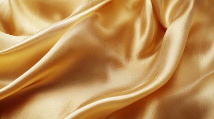 Obraz premium A close-up of golden silk fabric draped elegantly, with soft folds and a shiny finish.