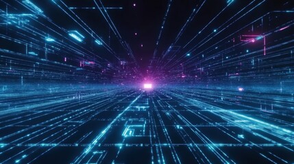 Obraz premium Digital Highway: Abstract Network Data Flow