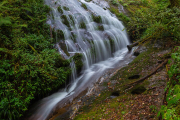 Lan Sadet Waterfall is beautiful small waterfall arive first Kew Mae Pan, Doi Inthanon National...