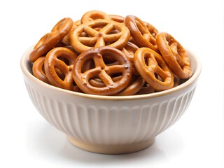 A bowl brimming with perfectly baked pretzels showcases their golden-brown hue and crunchy texture, perfect for sharing during festive gatherings or casual get-togethers