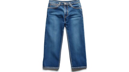 Blue Denim Jeans Isolated On White Background