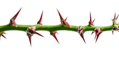 Green thorny plant with red tips
