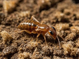 A Detailed Closeup Of A Brown Termite