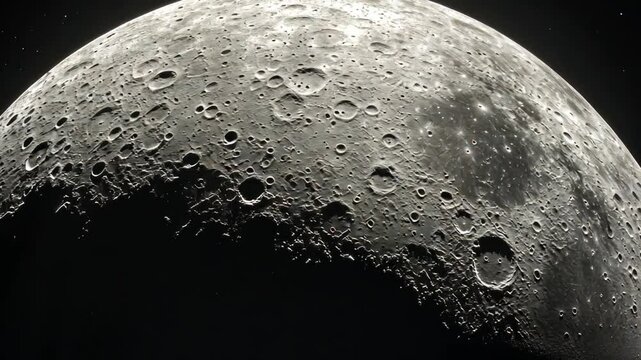 Astronomers conducting a detailed moon observation, capturing the surface of the moon with high-resolution images