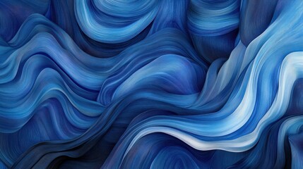 Obraz premium Abstract Blue Wave Pattern, Swirling Lines, Elegant Texture Background.