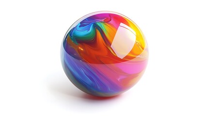 Abstract Colorful Sphere on White Background