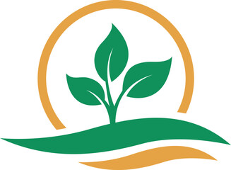 Ecology , young growth, tree plantation creative logo and  icon design vector.
