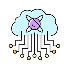 cloud computin quantum technology color icon vector. cloud computin quantum technology sign. isolated symbol illustration