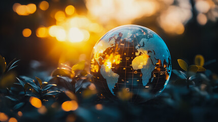 Abstract business Financial charts show a significant increase in profits in the stock market.This is driven by higher interest rates and continued growth. In the innovation world network of financial